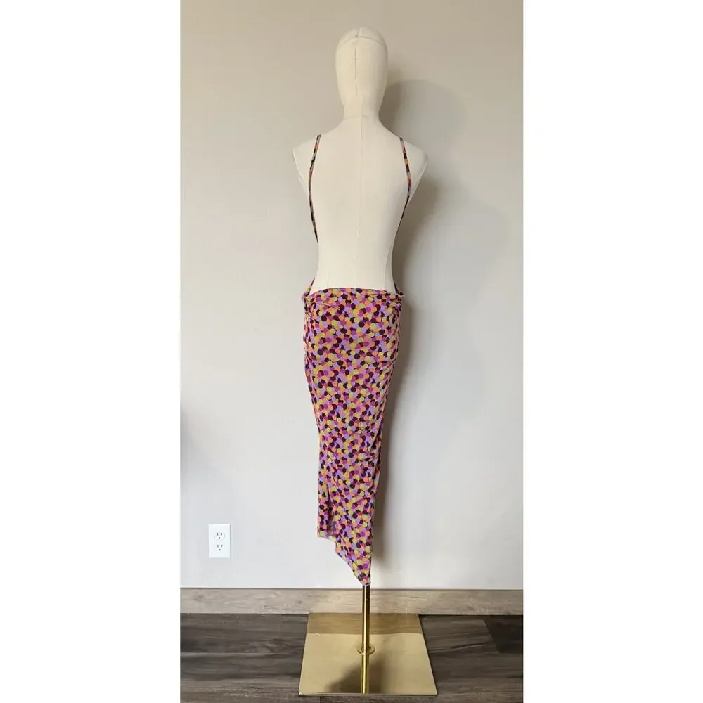 Etro Milano OS Multiway Wrap Cover Up Dress Multicolor Polka dot Made In Italy